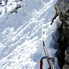 ostatni kontakt z trasą turystyczną, dalej po swojemu, na grań riffelwand i po jej ostrzu pod szczyt, potem kawałek śnieżną rynną i ostatnia stroma prosta